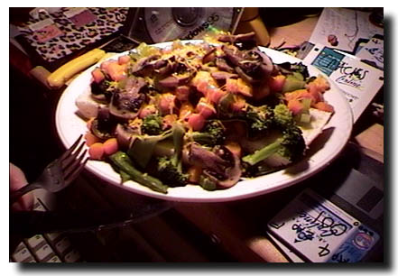 Dumpster delicacy... stir-fry from the trash.